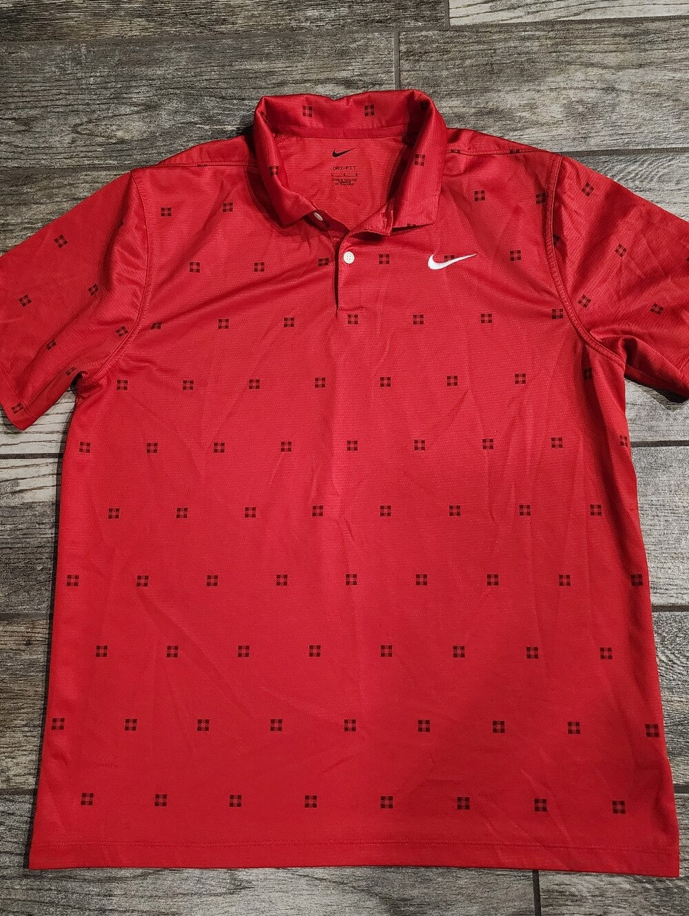 Nike Golf Dri Fit Red Polo Shirt Size Large